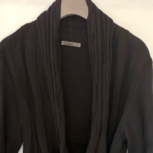 ⭐️OSKA⭐️TUNIC ASYMMETRICAL CUT WRAP SWEATER W/TIES TO SECURE @WAIST SIZE SMALL - Picture 7 of 12